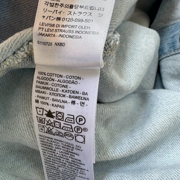 New Levis Janeesah Denim Jean Halter Short Mini Dress Button Light Wash Blue - Picture 11 of 13